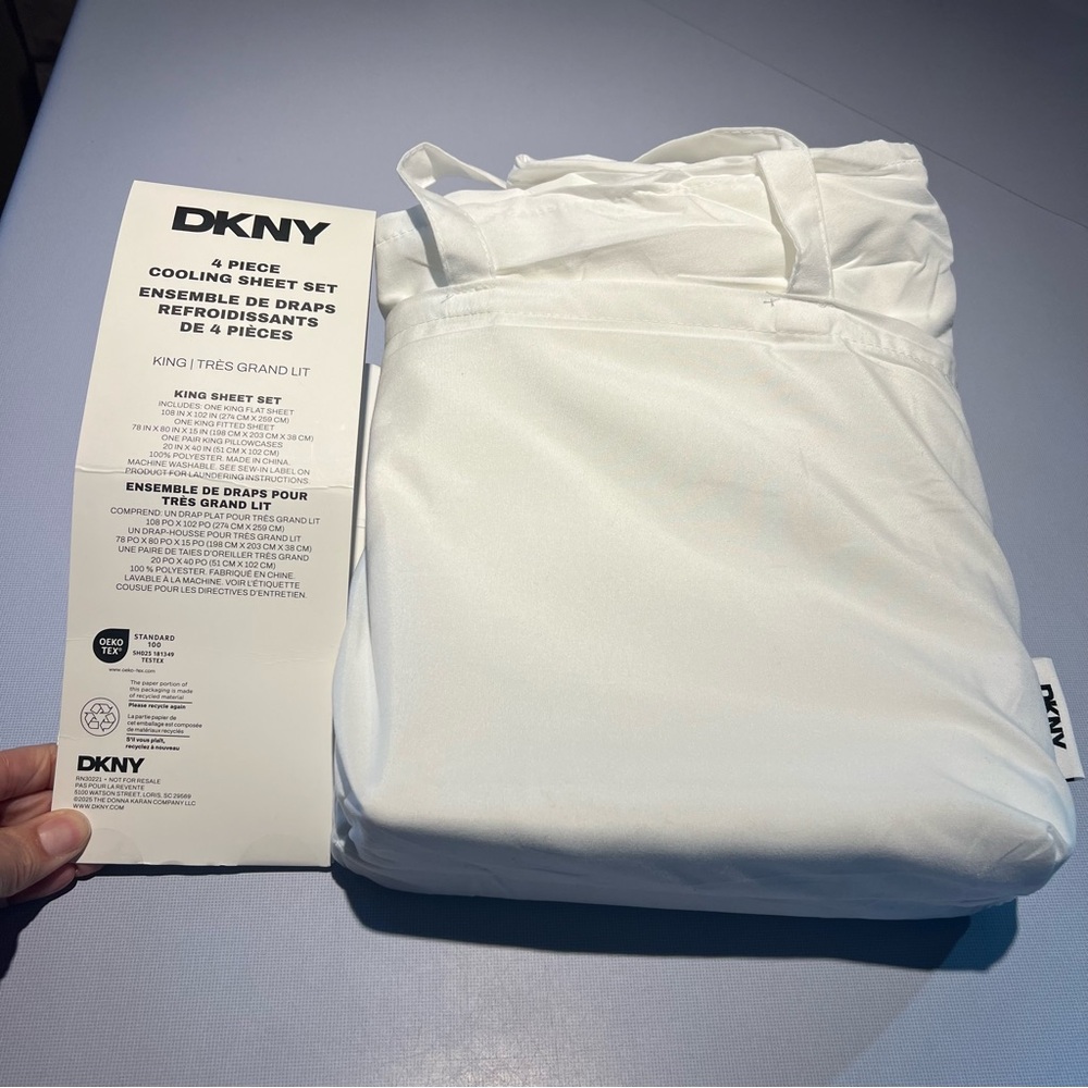 DKNY White Flat Sheet Only
